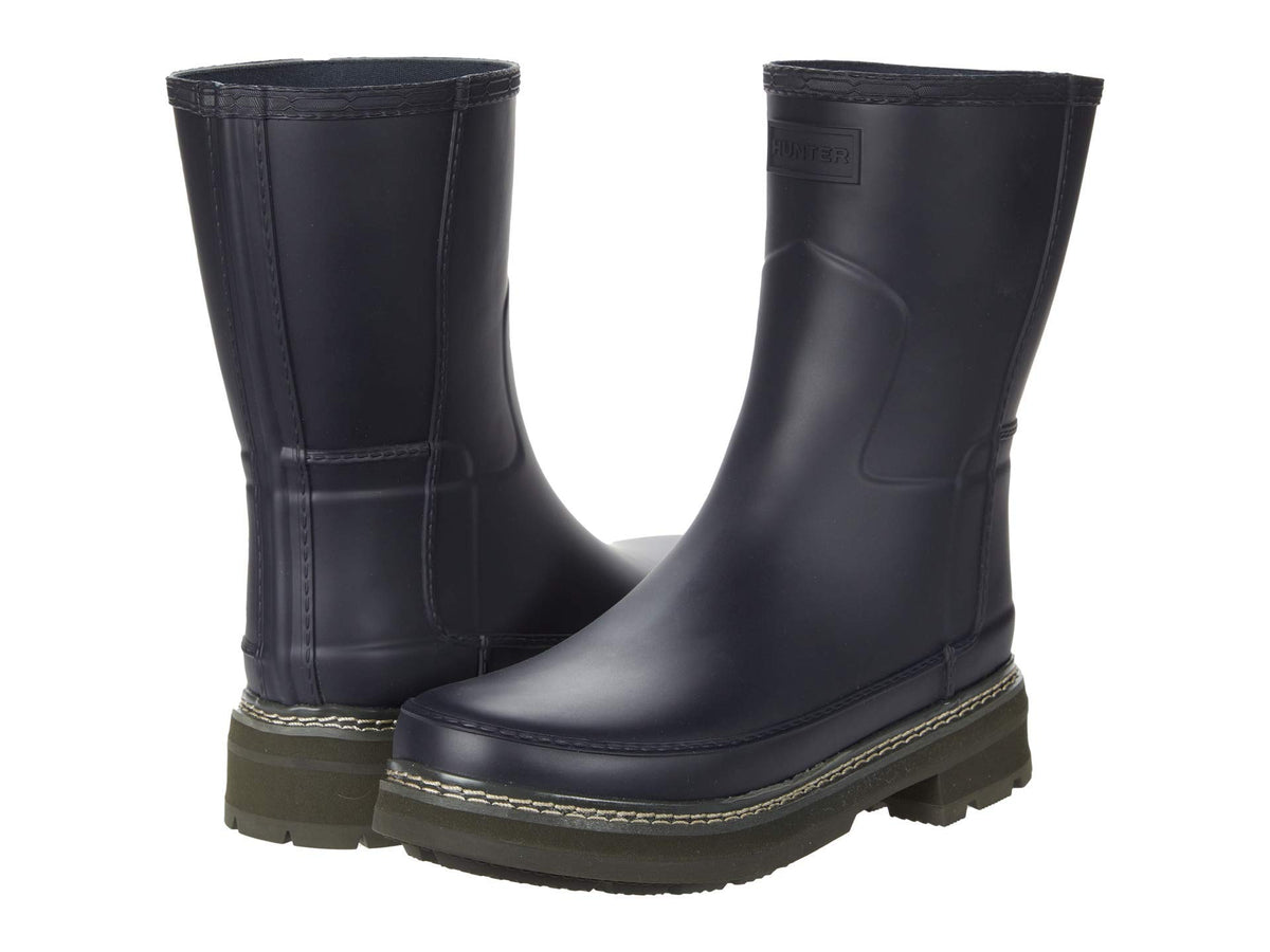 Hunter Refined Short Stitch Detail Wellington Boots for Mens and Womens - Durable Synthetic Upper, Woven Nylon Lining, and Cushioned Insole - Delta 11 M