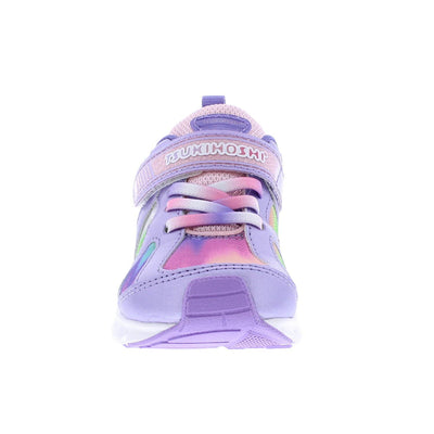 TSUKIHOSHI 3584 Rainbow Strap-Closure Machine-Washable Child Sneaker Shoe with Wide Toe Box and Slip-Resistant, Non-Marking Outsole - Lavender/Multi, 9.5 Toddler (1-4 Years)