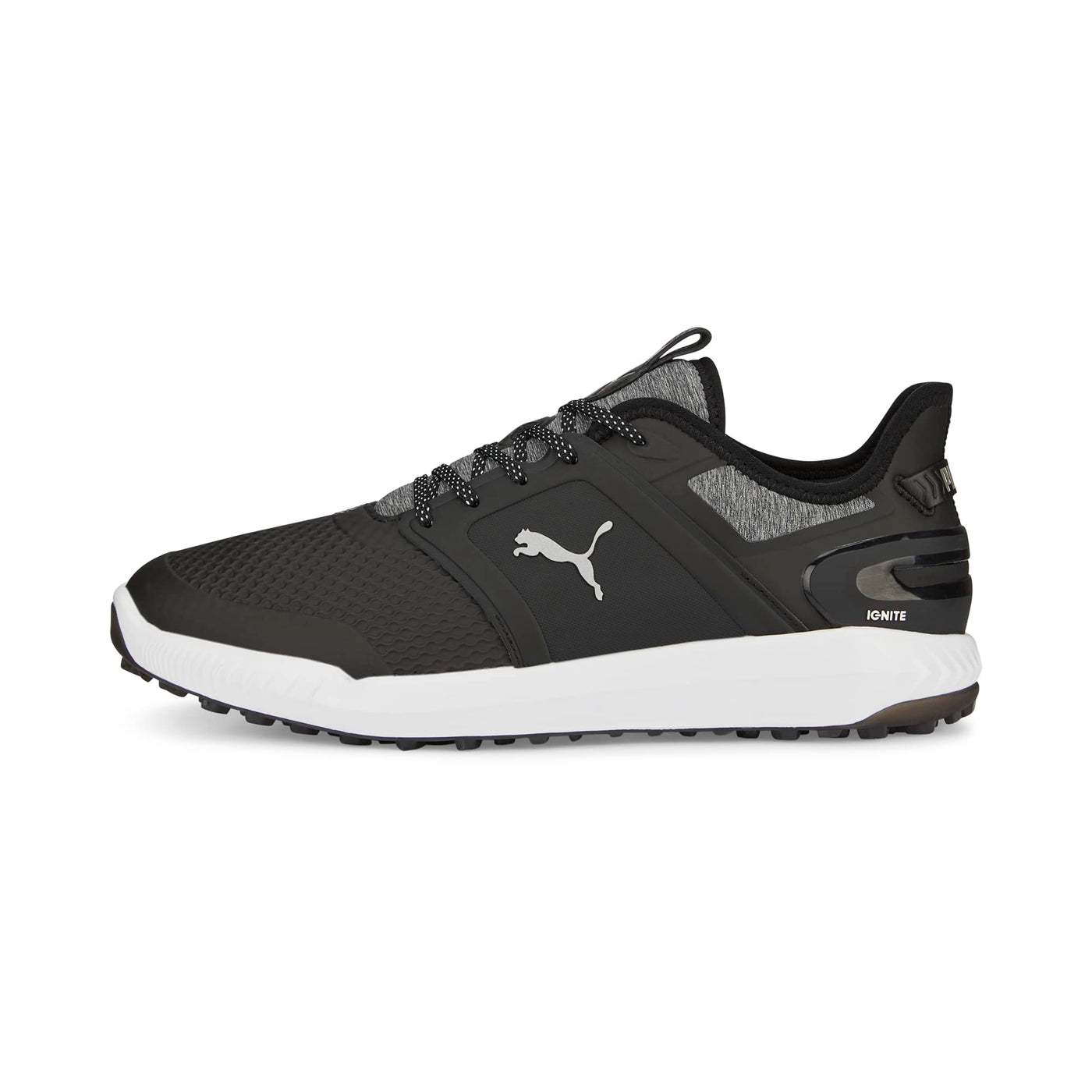 PUMA Golf Men's Ignite Elevate Golf Shoe, Puma Black-Puma Silver, 14
