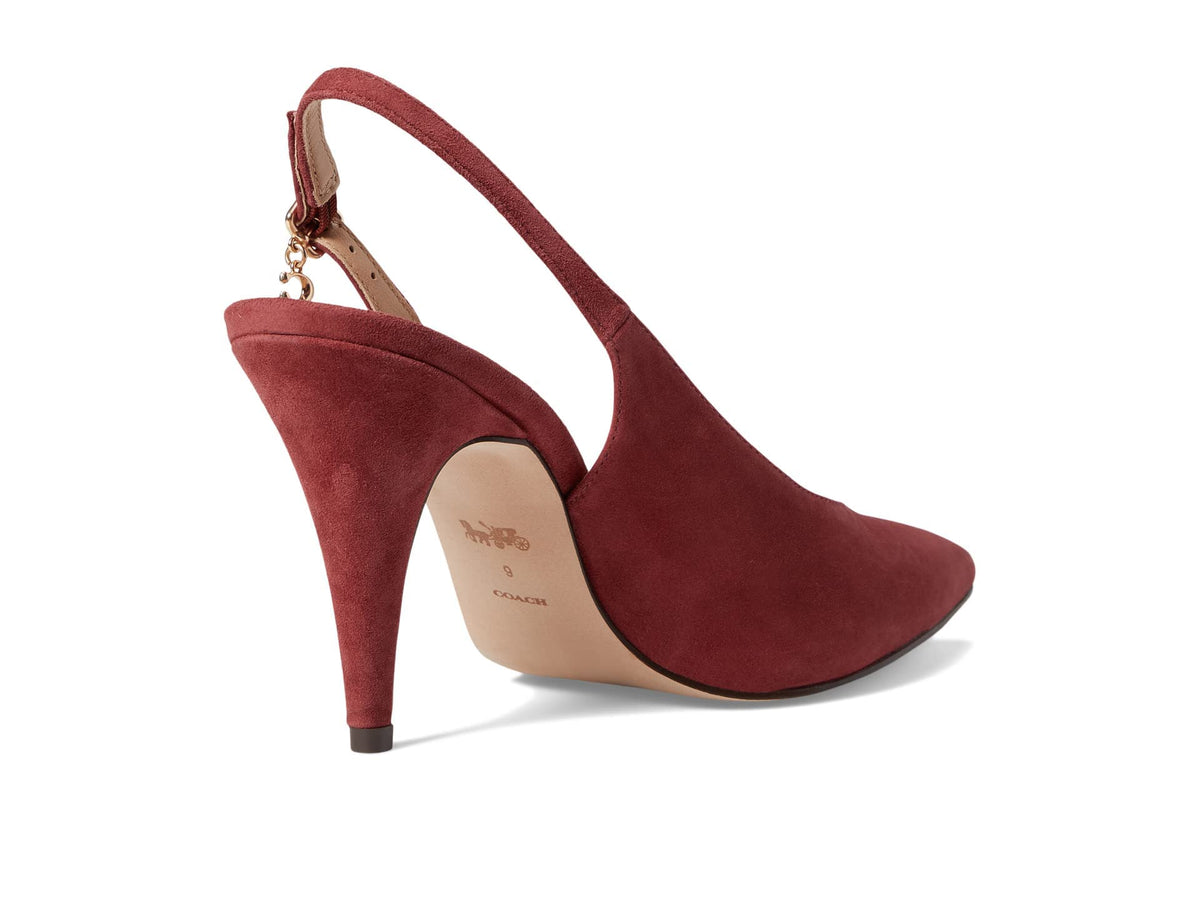 Coach Sutton Suede Slingback Pump Cherry 7 B (M)