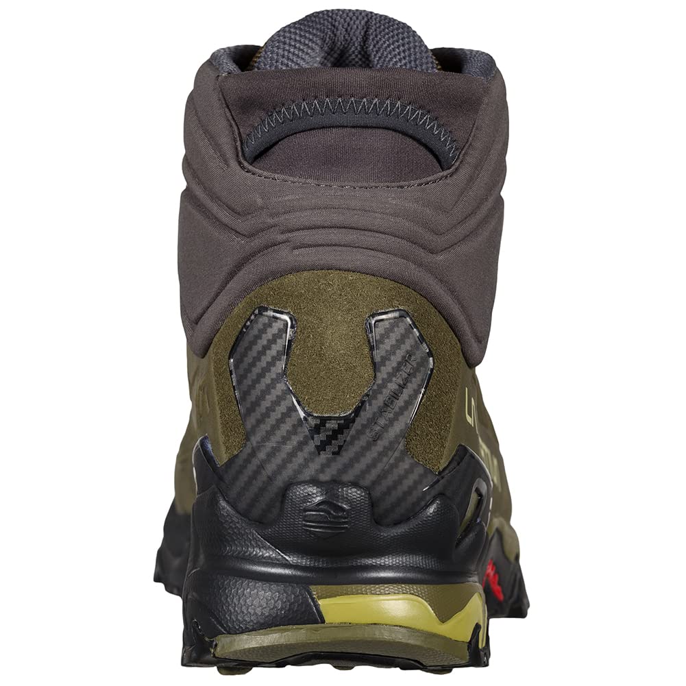 La Sportiva Mens Ultra Raptor II Mid Leather GTX Wide Hiking Boots, Ivy/Tango, 12