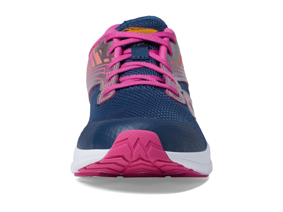 Saucony Axon Sneaker, Navy/Pink, 1 Wide US Unisex Big_Kid