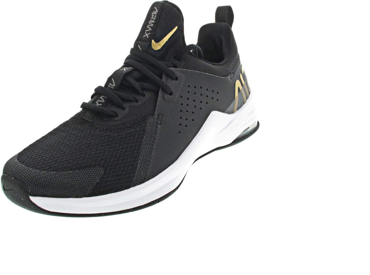 Nike Women's Air Max Bella Tr 3 Sneaker, Black/Metallic Gold-flat Pewter-white, 7