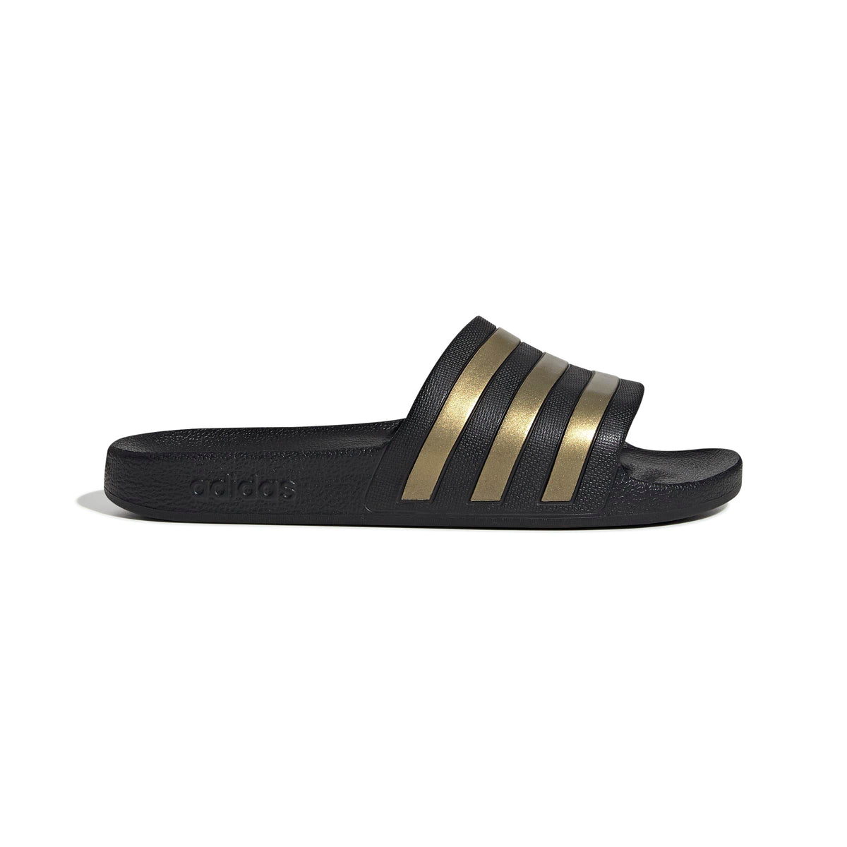 adidas Unisex Flip Flop Slide Sandal, Core Black/Gold Metallic/Core Black, 9 US Men