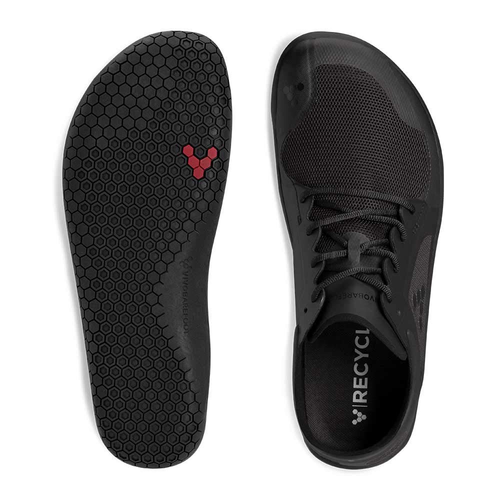Vivobarefoot Primus Lite III, Mens Vegan Light Breathable Shoe with Barefoot Sole Obsidian