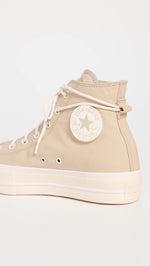 Converse Women's Chuck Taylor All Star Lift Sneakers, Oat Milk/Oat Milk, Off White, Tan, 7.5 Medium US