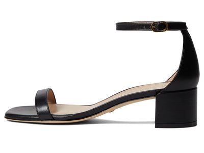 Stuart Weitzman Womens Nudistcurve 35 Block Sandal Black 7.5 B