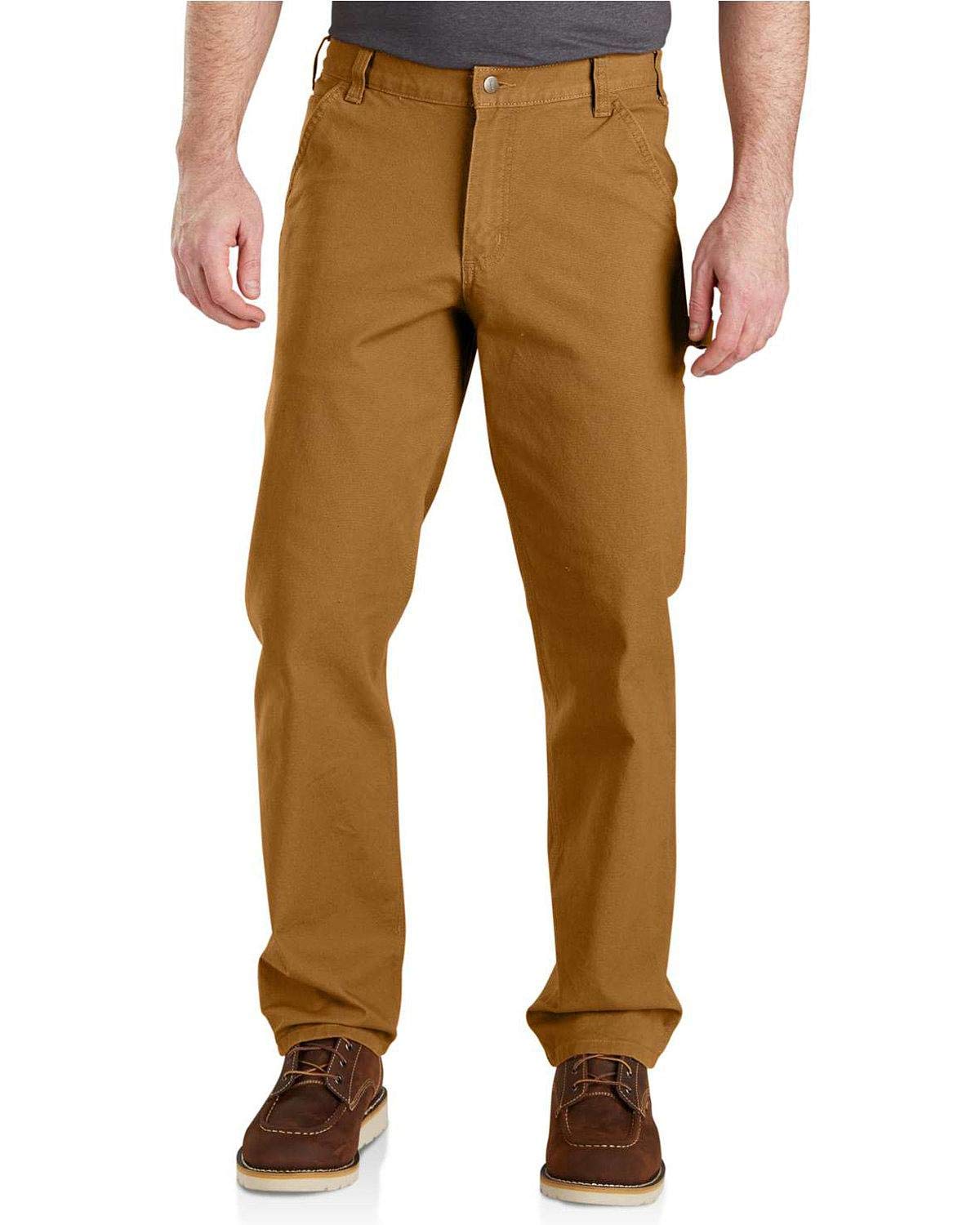 Carhartt Men's Rugged Flex Relaxed Fit Duck Dungaree Pant, Brown, 36W X 30L