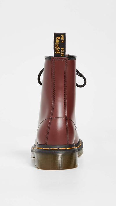 Dr. Martens Women's 1460 Smooth Leather 8 Eye Boot, Cherry Red, 8