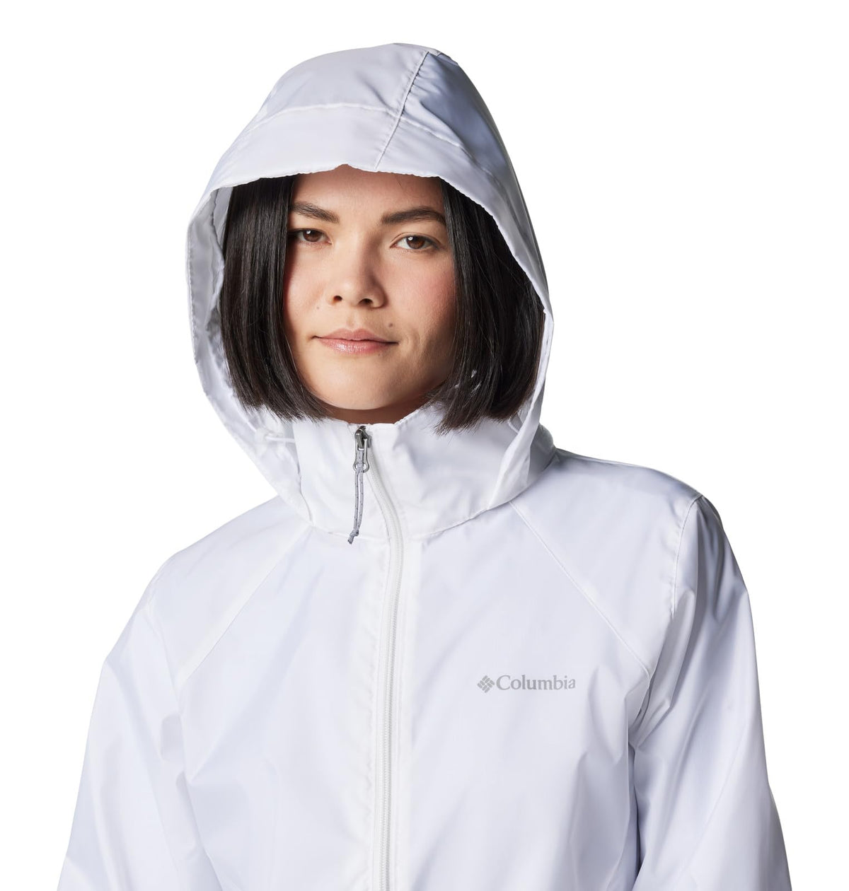 Columbia Womens Switchback IV Rain Jacket, White, Large