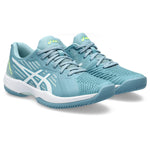 ASICS Women's Solution Swift FlyteFoam Tennis Shoes, 9, GRIS Blue/White