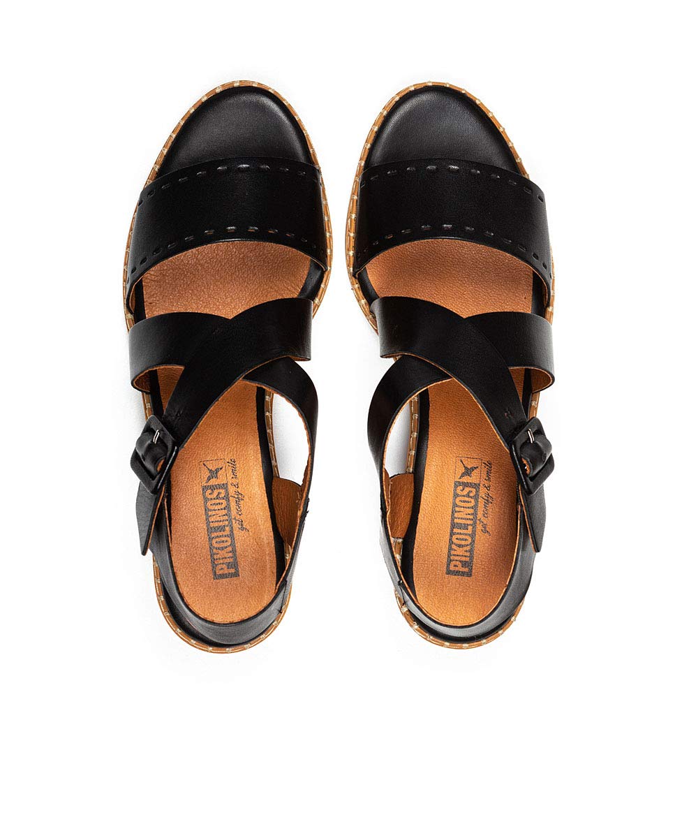 PIKOLINOS Heeled Sandals Leather Blanes for Woman Black