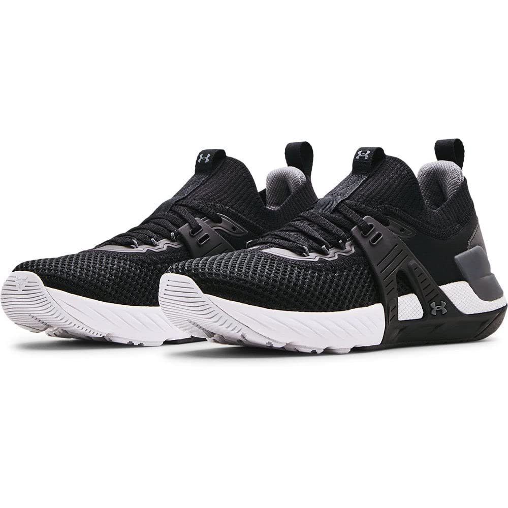 Under Armour Men's Project Rock 4 Training Shoe (11.5, Black/White, Numeric_11_Point_5)