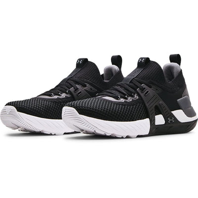 Under Armour Men's Project Rock 4 Training Shoe (11.5, Black/White, Numeric_11_Point_5)