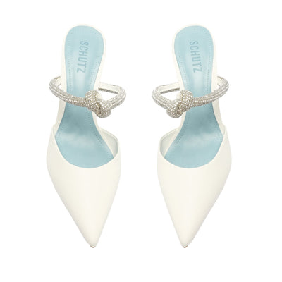 SCHUTZ Women's Pearl Pumps, White, 10.5 Medium US