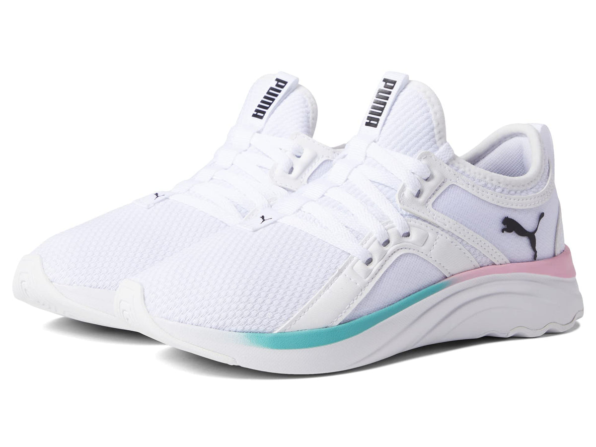 PUMA Girl's Softride Sophia (Big Kid) White Black 4.5 Big Kid M