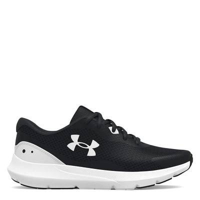 Under Armour Boys' Surge 3, Black/White, 3.5 Medium US