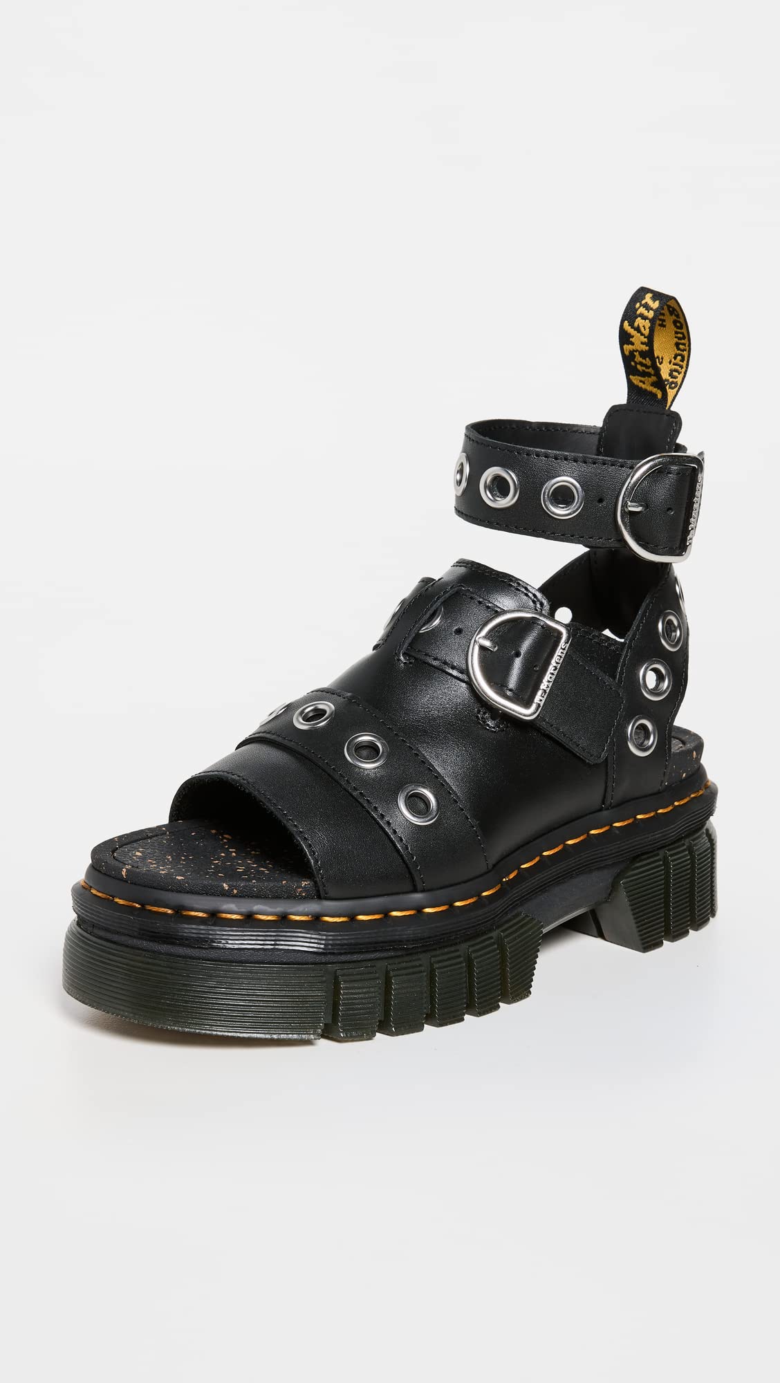 Dr. Martens Women's Ricki Hardware Sandals, Black, 6 Medium US