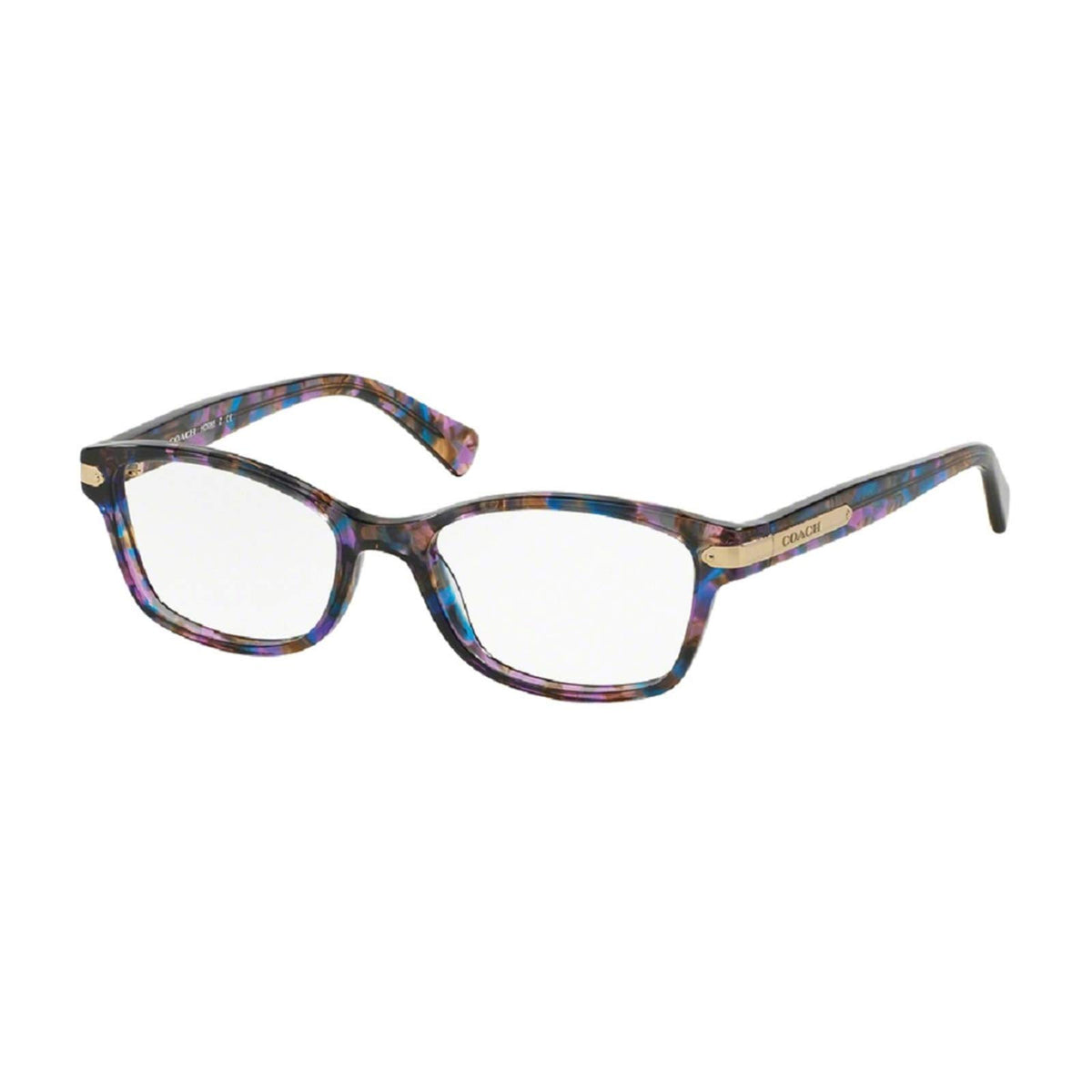 Coach HC6065 5288 49 MM Confetti Purple Rectangle Eyeglasses For Women+ BUNDLE With Designer iWear Eyewear Kit