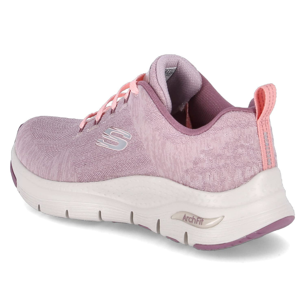 Skechers Womens Arch Fit-Comfy Wave Mesh Sports Lace-up Trainers - Mauve - 9