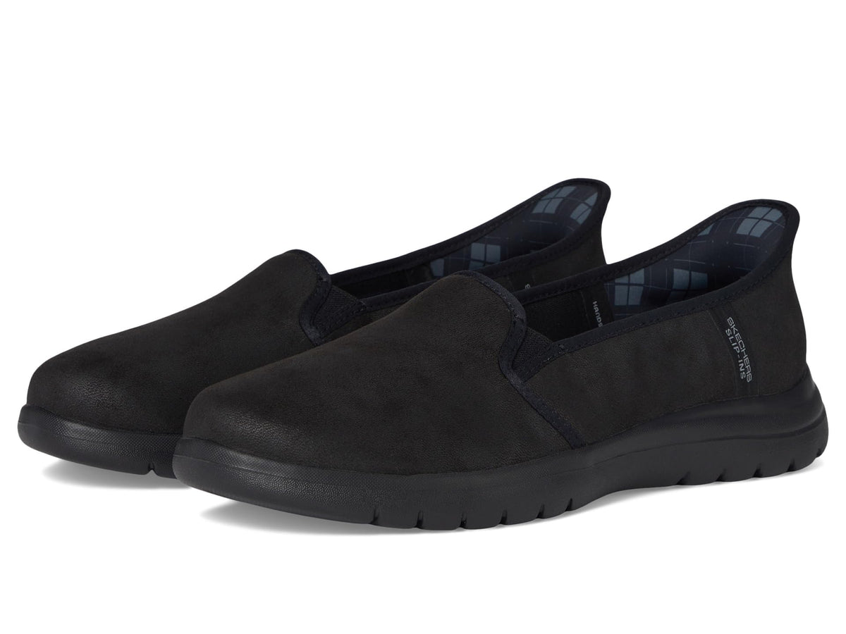SKECHERS Women's Hands Free Slip-ins On-The-Go Flex Double Gore Loafer, Black, 9