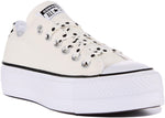 Converse Womens All Star Lift Ox Egret/Black/White Size 7.5