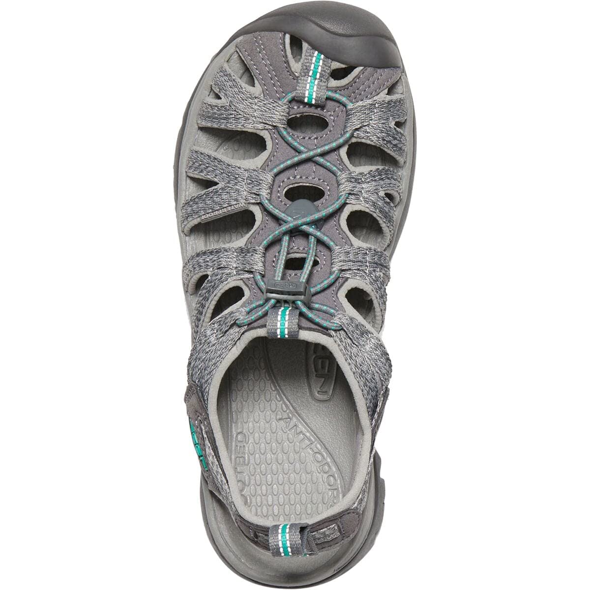 KEEN Whisper Sandal - Women's, Medium Grey/Peacock Green, 6.5