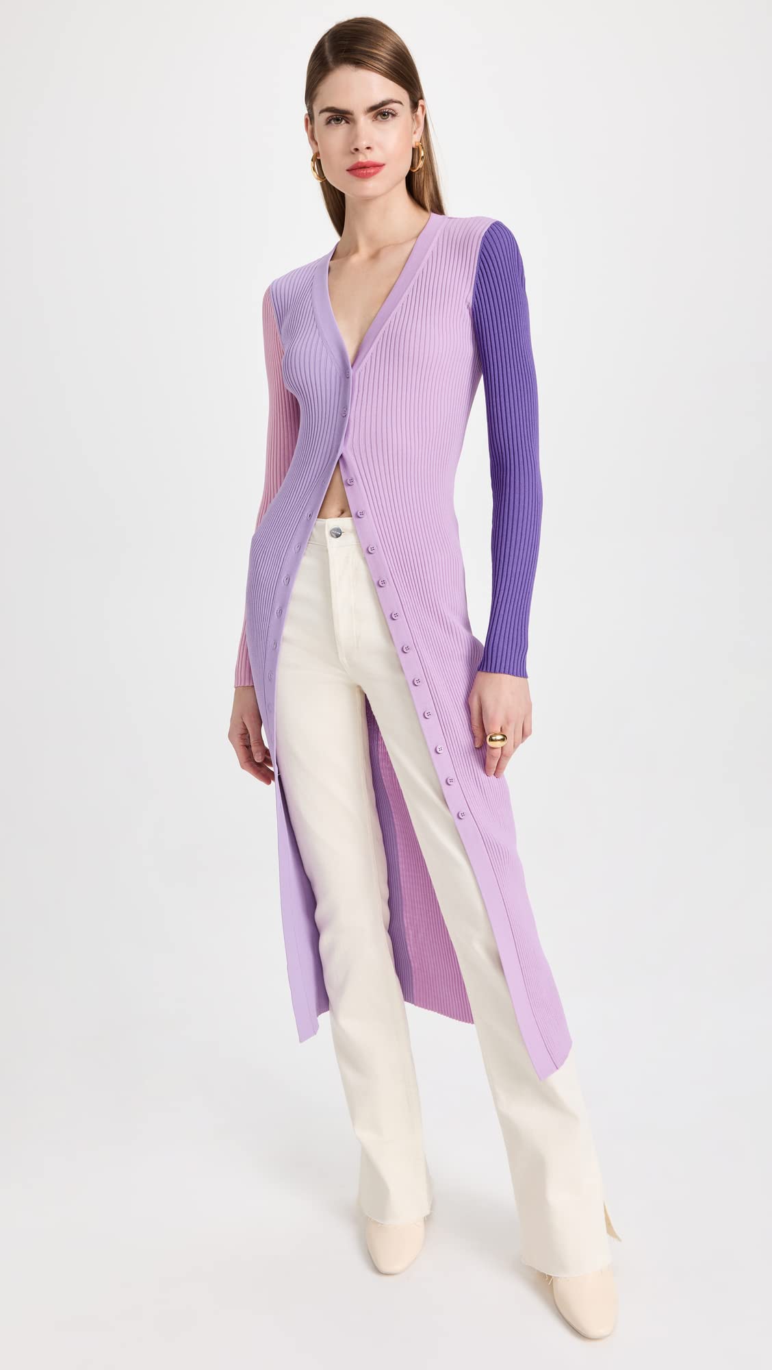 STAUD Women's Shoko Sweater Dress, Iris Multi, L