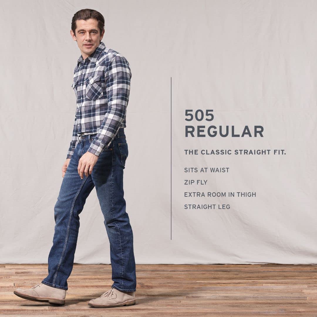 Levi's Men's 505 Regular Fit Jeans (Also Available in Big & Tall), Ocean Blues, 32W x 34L