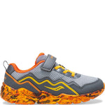 Saucony Boys' Flash A/C 2.0 Sneaker, Grey flame, 4.5 Wide