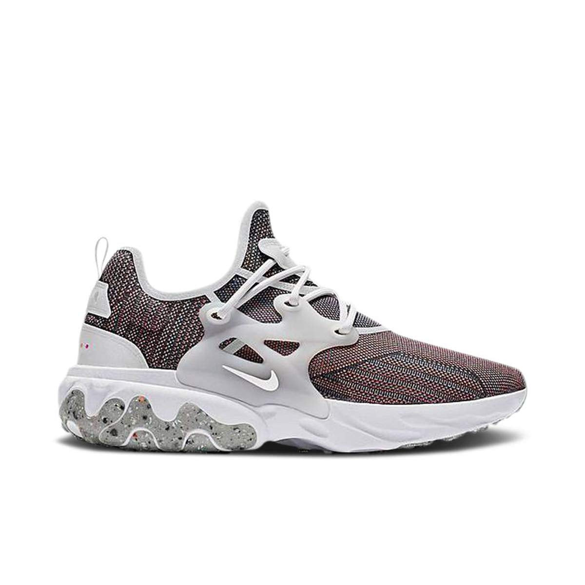 Nike Men's React Presto Flyknit Running Shoes, White/Gum Light Brown-white, 9
