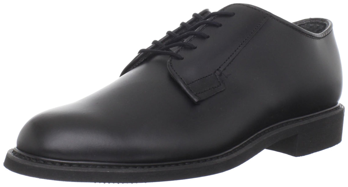 Bates Men's Leather Uniform Oxford, Black, 6 E US