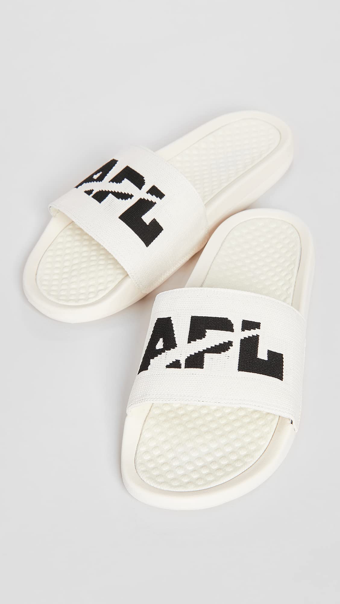 APL: Athletic Propulsion Labs Men's Big Logo TechLoom Slides, Pristine/Black, 9 Medium US
