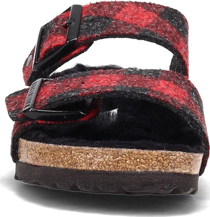 Birkenstock Women's Arizona Shearling Sandals, Red Wool Shearling, 9-9.5