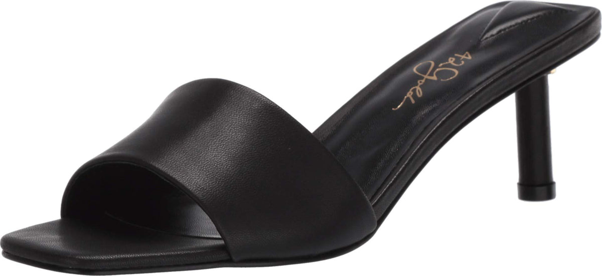 42 GOLD Lilith Heels for Women Offers Synthetic Upper and Lining, Cushioned Footbed, and Square-Toe Silhouette Black Leather 8.5 M
