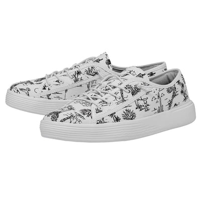 Hey Dude Cody Desert White/Black Men's Size 14 | Unisex Sneakers | Unisex Slip On Shoes | Comfortable & Light-Weight