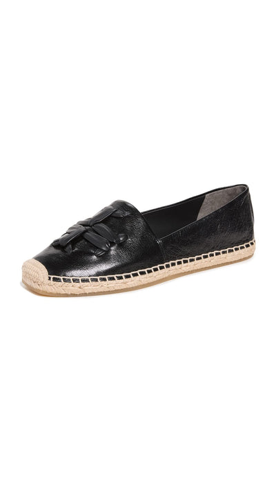 Tory Burch Women's Woven Double T Aline Espadrilles, Perfect Black/Perfect Black, 7 Medium US