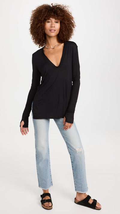 Free People Women's Fresh and Clean Top, Black, S
