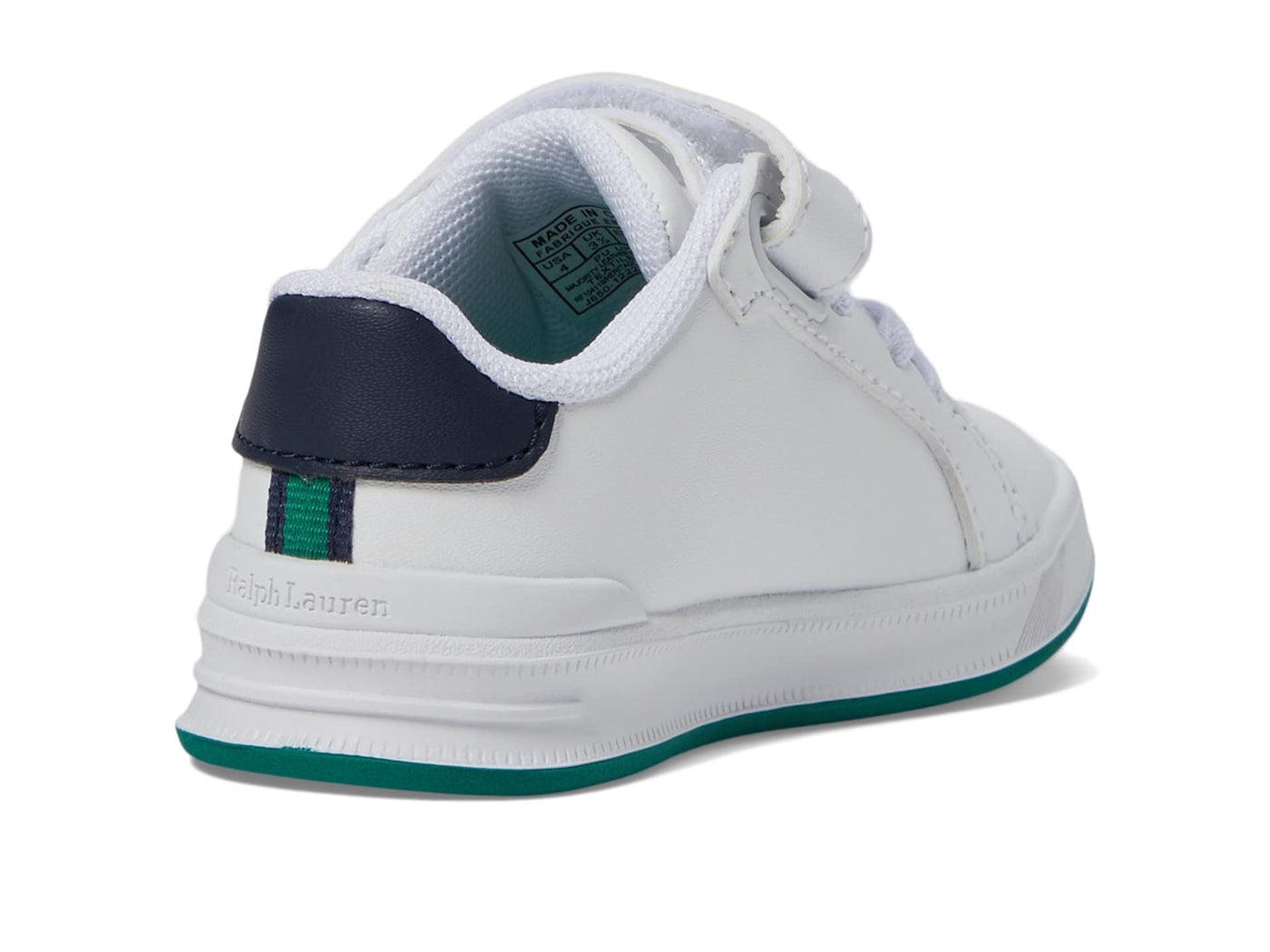 POLO RALPH LAUREN Baby Boy's Heritage Court II Graphic PS (Toddler) White Smooth/Navy/Green/Polo 6 Toddler M