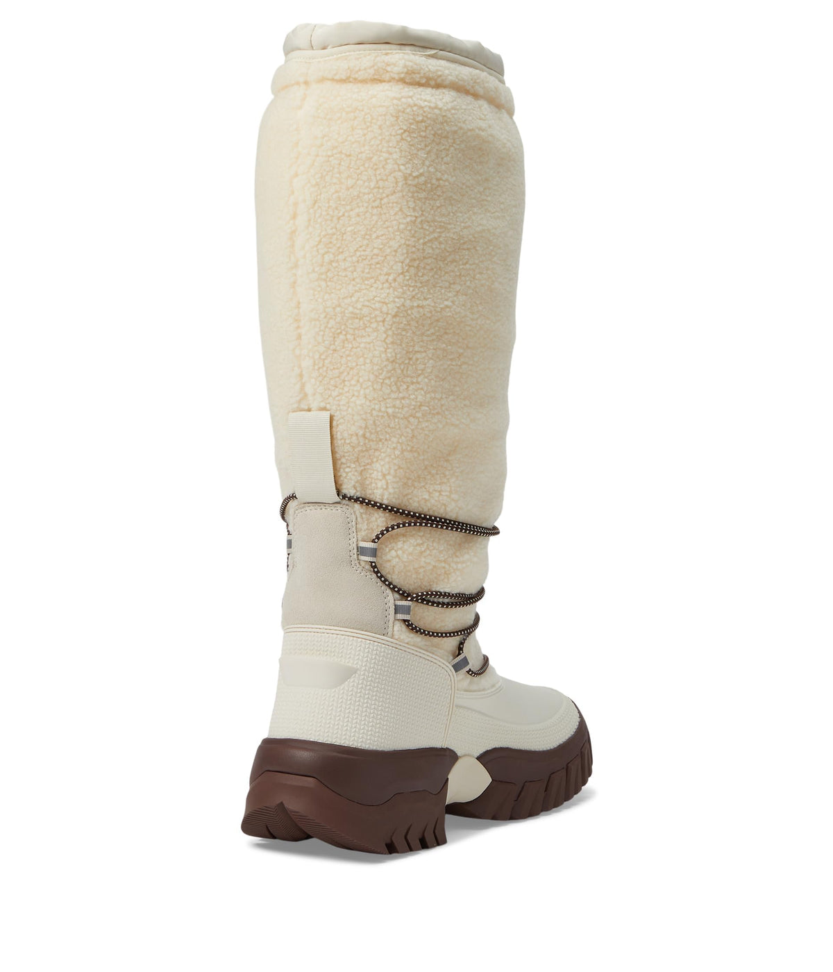 Hunter Wanderer Tall Sherpa Snow Boot White Willow/Brown Bolt 10 M