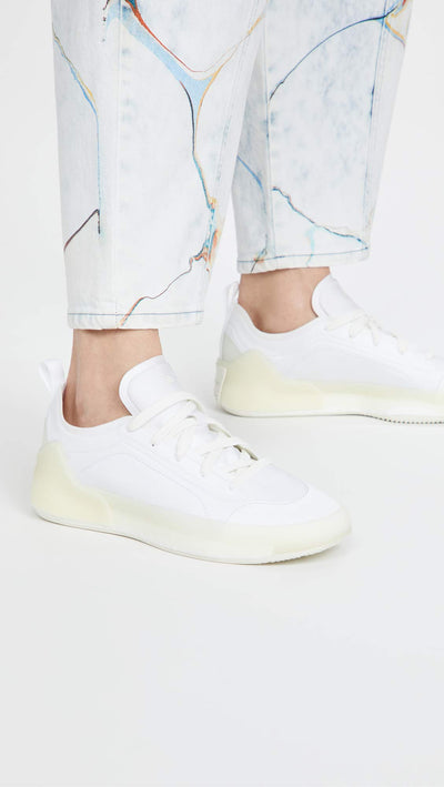 adidas by Stella McCartney Women's ASMC Treino Sneakers, Ftwwht/Ftwwht/Ftwwht, White, Off White, 6 Medium US