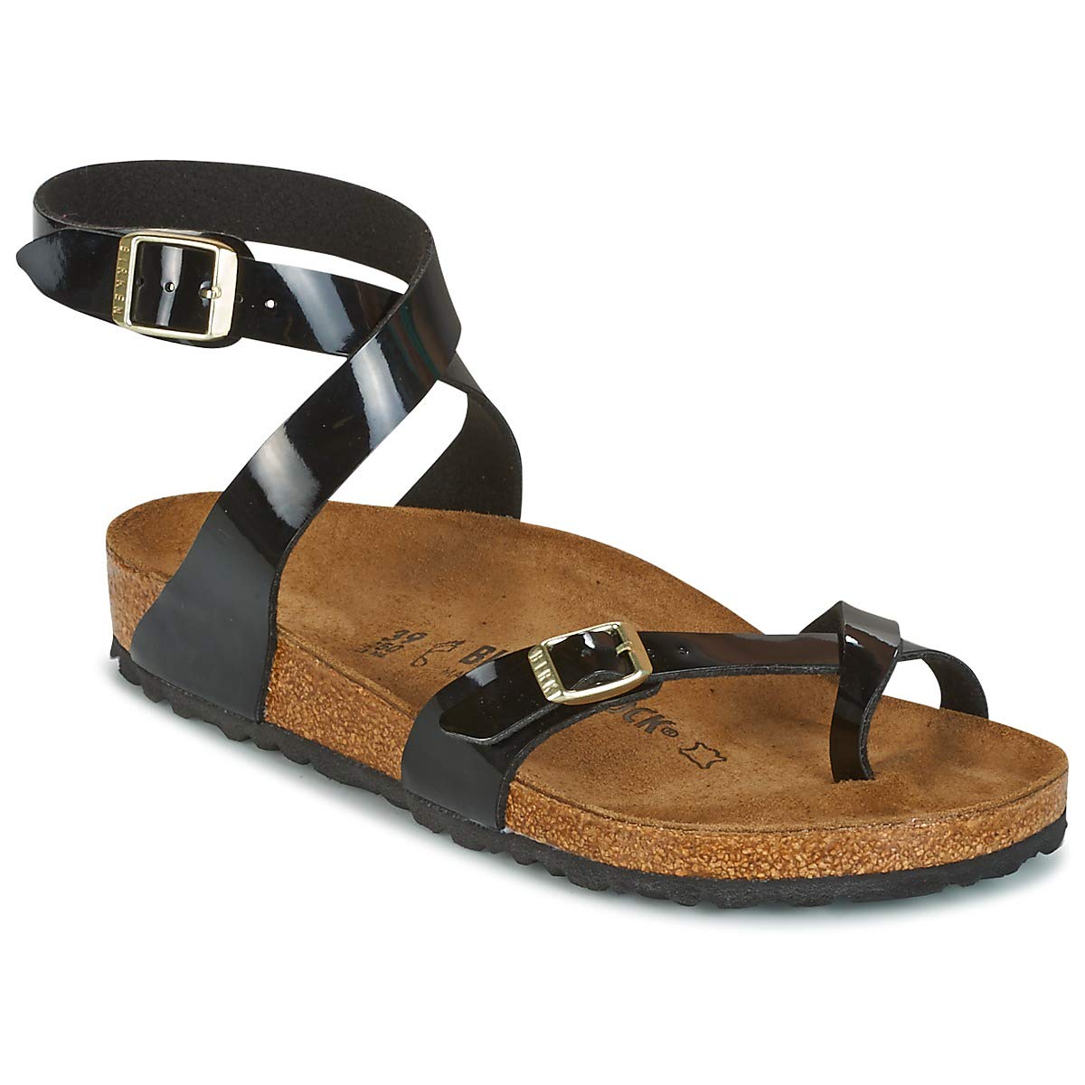 Birkenstock Womens Arizona Black Patent Birko-flor Sandals 40 EU