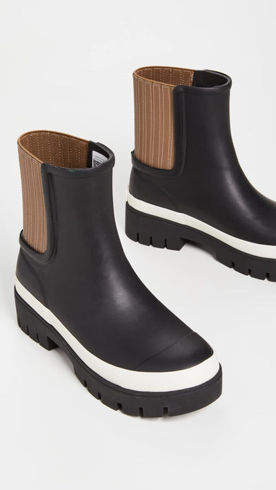 Tory Burch Women's Foul Weather Boots, Perfect Black/Olive, 5 Medium US