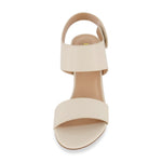 CUSHIONAIRE Women's Talent cut out heel sandal +Memory Foam and Wide Widths Available, Cream 6.5 W