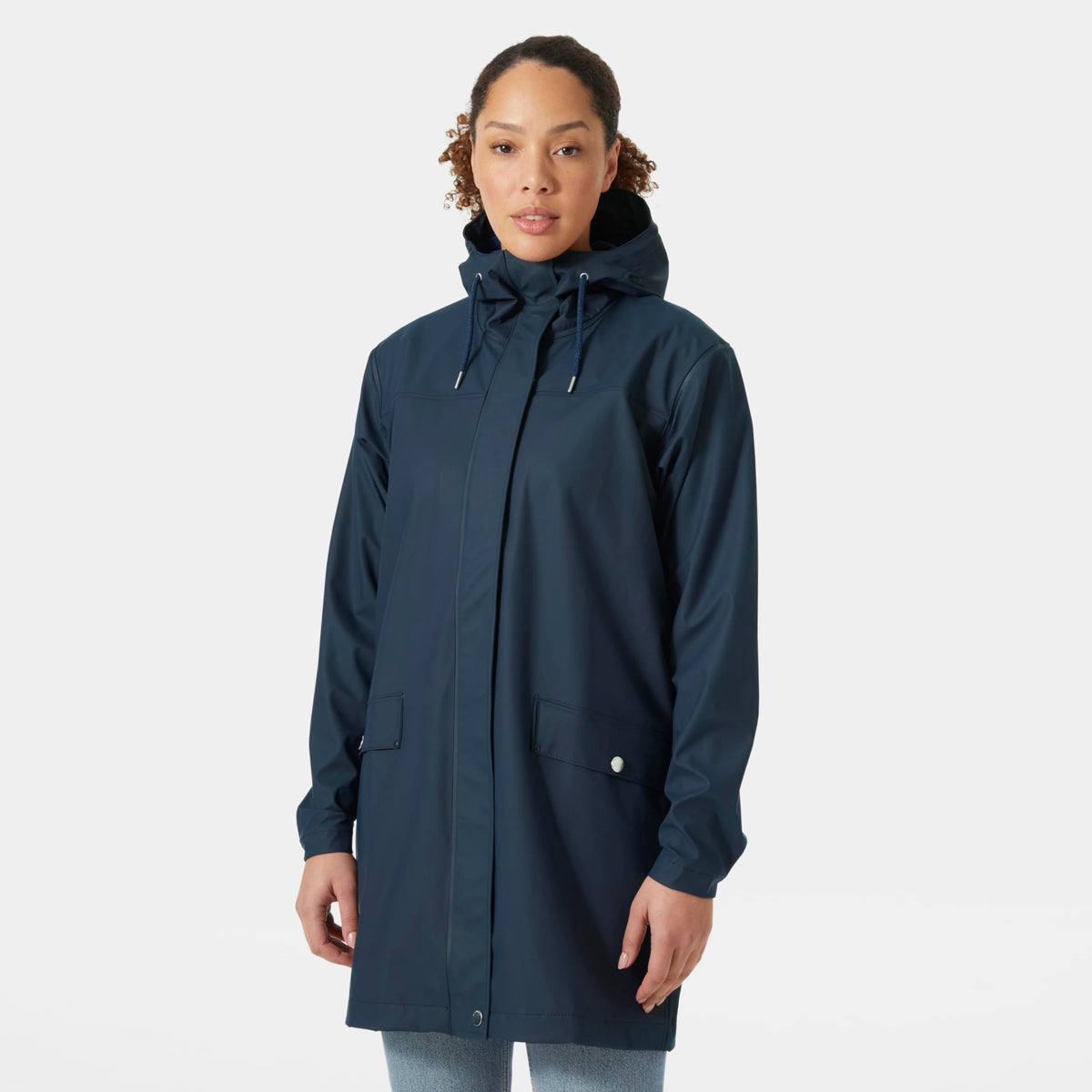 Helly Hansen Women's Moss Hooded Waterproof Windproof Raincoat, 597 Navy, X-Large