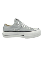 Converse Women's Seasonal Colour Platform Chuck Taylor All Star Low Top Wolf Grey/White/Black Womens 9