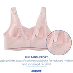 Brooks Women's Underwire Sports Bra for High Impact Running, Workouts & Sports with Maximum Support 38E Rosewater