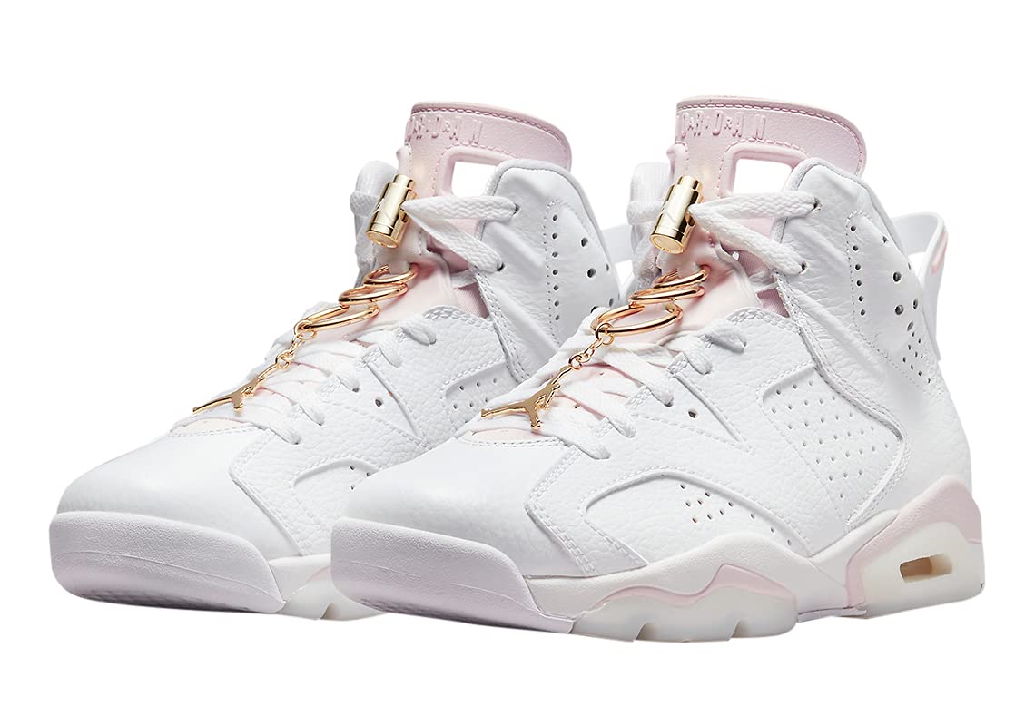 Women's Jordan 6 Retro Gold Hoops White/Metallic Gold (DH9696 100) - 7