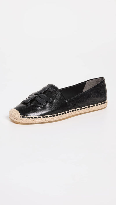 Tory Burch Women's Woven Double T Aline Espadrilles, Perfect Black/Perfect Black, 7 Medium US