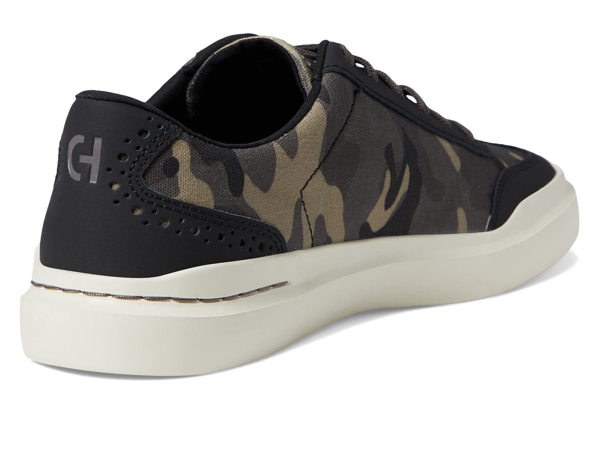 Cole Haan Grandpro Rally Canvas T-Toe Sneakers for Men - Canvas Upper - Textile Lining - T-Toe Design Black/Dark Pavement Camo 13 D - Medium